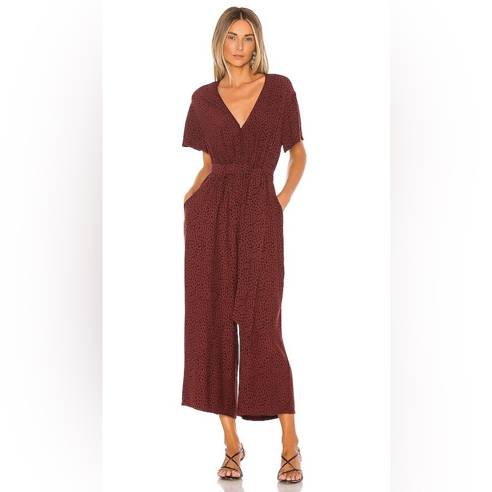 Rails Jet Spotted Animal Print Wide Leg Jumpsuit